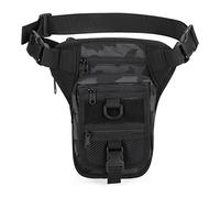 Huntvp Military Tactical Molle Drop Leg Bag Utilitary Pouch Cross Over Leg Rig Thigh Pack Mens Motorcycle Waist Pack for Cycling Riding Outdoors Camping (Type4-Camo)