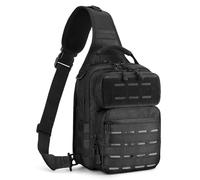 HUNTVP Sling Bags for Men Tactical Chest Bag Military Backpack Shoulder Bag Multifunctional for Cycling Hiking Traveling Camping Outdoors, Black