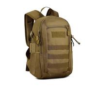 HUNTVP Tactical Military Backpack 12L Small Backpack Rucksack School Bag Molle Backpacks Daypack College Back Pack Student Daysack Rucksacks for Men Women Boys Girls Hiking Running Working (Brown)