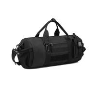 Huntvp Small Tactical Duffle Bag MOLLE Handbag Gear Military Travel Carry On Shoulder Bag Small Valise, Black-1, L