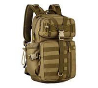 HUNTVP Tactical Backpack 25L Molle Military Backpacks Army Assault Pack Rucksack Laptop Daypack for Men Women Motorcycle Hiking Trekking Camping Hunting (25L-Brown)
