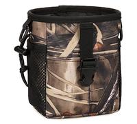 Huntvp Tactical Dump Slingshot Pouch Molle Military Catapult Slingshot Small Storage Bag Pouches with Drawstring for Hunting Hiking Camping Outdoors Activities (Brown-camo-L)