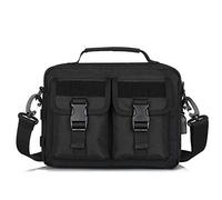 HUNTVP Tactical Messenger Bag Multifunction Nylon Shoulder Briefcase Handbags with USB Port, Black, 10.6''W*7.9''H*3.5''D, Durable