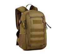HUNTVP Tactical Military Backpack 12L Small Backpack Rucksack School Bag Molle Backpacks Daypack College Back Pack Student Daysack Rucksacks for Men Women Boys Girls Hiking Running Working (Brown)