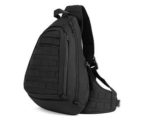 HUNTVP Tactical Military Chest Backpack Crossbody Sling Pack Molle Rucksack Large Laptop Daysack for Camping Cycling Riding Hunting, Black