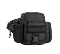 Huntvp Tactical Military Shoulder Bag Crossbody Messenger Bag Handbag Molle Pouch Backpack Attachment for Daily Use Outdoors (Black-2in1)