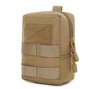 Huntvp Tactical MOLLE Phone Pouch, Small Belt Pouch Bag EDC Gadget Waist Belt Pack for Outdoors, Hunting, Camping, Trekking, Traveling (Brown)