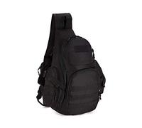 HUNTVP Tactical Sling Backpack Military Sling Daypack Molle Chest Shoulder Bag, Black