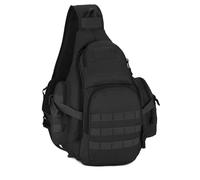 HUNTVP Tactical Sling Backpack Military Sling Daypack Molle Chest Shoulder Bag, Black