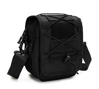 HUNTVP Tactical Small Messenger Bag, Mens Shoulder Bags, Molle Cross Body Bag Men for Work Camping Hiking Working Outdoors Activities(Type2-Black)