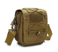 HUNTVP Tactical Small Messenger Bag, Mens Shoulder Bags, Molle Cross Body Bag Men for Work Camping Hiking Working Outdoors Activities(Type2-Brown)