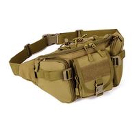 Huntvp Tactical Waist Bag Military Waist Pack Molle Bumbag Belt Pack Bum Bag for Outdoors Walking Running Daily Use Hiking Camping Trekking(Brown-l)