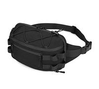 Huntvp Tactical Waist Bag Molle Belt Pack Bumbag Hip Running Bag Bum Bags for Men Women Hiking Camping Running Dog Walking Travel Outdoors (Black-XL)