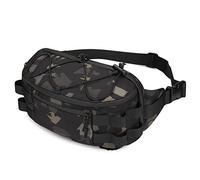 Huntvp Tactical Waist Bag Molle Fanny Pack Bumbag Hip Running Bag Bum Bags for Men Women Hiking Camping Running Dog Walking Travel Outdoors (Camo-XL)