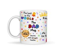 HUNY The Dad Mug | Worlds Best Dad | Father's Day Gift | Gift for Stepdad Grandpa Husband On Birthday Christmas | Personalised Mug | 11oz Ceramic Dishwasher Safe Mug