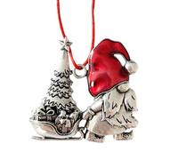 HUNYA 1/5 Santa Ornament, Solid Pewter Tree Ornament, pewter ornaments, metal ornaments, hanging tree decorations