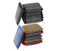 HUNYA 12 Stainless Steel Sponge Wipe Sponge, Dual-sided Scrub Sponges, Steel Wire Cloth Sponge Wipe, Kitchen Sponges Cleaning Sponge, Easy Grip Cleaning Pots Pans