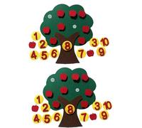 HUNYA 2 Set Felt Apples Tree, Numbers Felt Tree Board, Apples Tree Felt Set, Apples Tree Numbers Matching Game, Felt Apples Tree Cognitive Pairing Math Teaching Aid For Kids