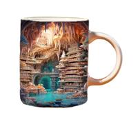 HUNYA Bookshelf Mug | Bookish Bookworm Mug | Library Shelf Mugs | Book Lover Ceramic Coffee Mug | Effect Books Mugs | Library Shelf Pattern Mug | A for Readers