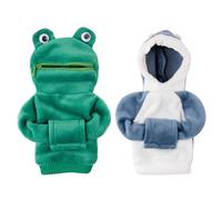 HUNYA Gear Stick Hoodie, Funny Car Gear Shift Cover, Frog/Shark Design, Durable & Comfortable, Green+Grey, 16*14cm/6.3*5.51 inches