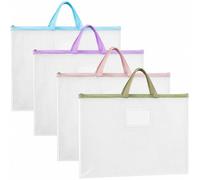 huoanpo 4PCS A2 Art Folder Set, Paint Storage Bags, Waterproof Transparent
