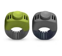 huoanpo Dog Clicker, 2PCS, Green & Grey, Pet Training Finger Ring Clicker, Finger Ring Rattle for Dog Training, for Dogs Cats Horses (19MM/21MM)
