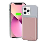 HUOBAO Battery Case for iPhone 13 Pro Max 5000mAh Slim Portable Rechargeable Extended Power Charger Case for iPhone 13 Pro Max - Pink (6.7 Inches)