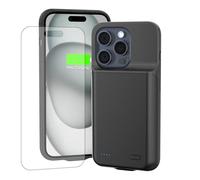 HUOBAO Battery Case for iPhone 15 Pro,Upgrade 8500mAh Portable Protective Charging Charger Case, Smart Rechargeable External Battery Pack Powerbank for iPhone 15 Pro, 6.1 inch, Black
