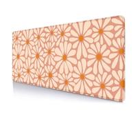 HUOCAIREN Daisy Flowers Large Mouse Pad Mat, Orange Floral Desk Mat, Modern Aesthetic Computer Desk Pad for Office, Nonslip Laptop Desk Accessories, 31.5x11.8 in