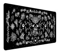 HUOCAIREN Goth Desk Mat, Black Occult Large Mouse Pad, XXL Gaming Mouse Pad, Office Desk Accessories