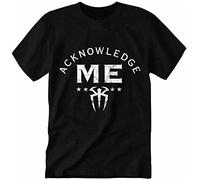 huode Men's Roman Reigns Acknowledge Me T-Shirt Black M