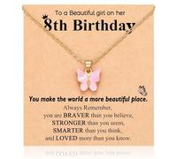 huoflame Happy 5th 6th 7th 8th 9th 10th 11th 12th Birthday Gifts, You Make The World A More Beautiful Place Butterfly Necklace
