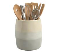 huoflame Large Ceramic Utensil Holder for Kitchen Counter, Modern Utensil Crock Organizer (Grey)