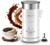 Huogary Electric Milk Frother and Steamer - 4 in 1 Automatic Milk Steamer, 300ml/10.1oz Hot& Cold Foam Maker and Milk Warmer for Latte, Cappuccinos, Macchiato (White)