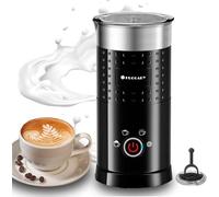 Huogary Electric Milk Frother and Steamer - 4 in 1 Automatic Milk Steamer, 300ml/10.1oz Hot& Cold Foam Maker and Milk Warmer for Latte, Cappuccinos, Macchiato (Black)