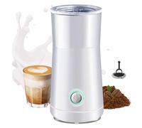 Huogary Milk Forther Simple Milk Frother and Steamer 2-in-1 Milk Steamer with Hot Milk Foam and Hot Milk for Latte, Macchiato, Cappuccinos (White)