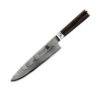 HuoHou Damascus Chef Knife, 67-Layer Damascus Steel Kitchen Knife with 90Cr14MoV Core, 16° Hand Sharpened Edge, Ebony Wood Handle, Razor Sharp Professional Cooking Knife