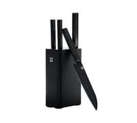 Huohou High-Carbon Stainless Steel Kitchen Knife Set - 50Cr15MoV Blades with Food-Safe Nano Nonstick Coating, Ergonomic Handle, Corrosion & Wear Resistant, Modern Matte Black Minimalist Design