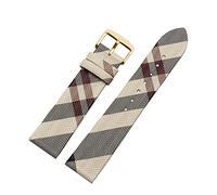 HUOJUA Plaid Pattern Leather+PU Strap 12 14 16 18 20 22mm Black Brown Bracelet Compatible With BU19384 Men And Women Watch Chain, 12mm, no gemstone