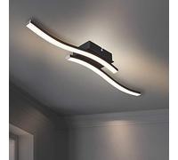 HUOKU Curved LED Ceiling Light 2 LED Boards Included 3000K Warm White Ceiling Light Fitting 12W 1105Lm Modern Design Flush Ceiling Light for Bedroom, Living Room Hallway & Kitchen