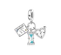 HuooNew 925 Sterling Silver Charms, Graduation Series 2025 Enamel Heart, Cap Star Charm Fit Pandora Bracelets Make DIY Jewellery Gifts for Women