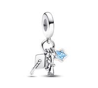 HuooNew 925 Sterling Silver Charms, Graduation Series 2025 Enamel Heart, Cap Star Charm Fit Pandora Bracelets Make DIY Jewellery Gifts for Women