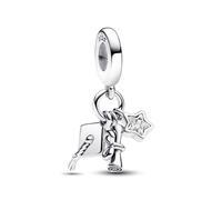 HuooNew 925 Sterling Silver Charms, Graduation Series 2025 Enamel Heart, Cap Star Charm Fit Pandora Bracelets Make DIY Jewellery Gifts for Women