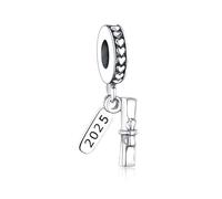 HuooNew 925 Sterling Silver Charms, Graduation Series 2025 Enamel Heart, Cap Star Charm Fit Pandora Bracelets Make DIY Jewellery Gifts for Women