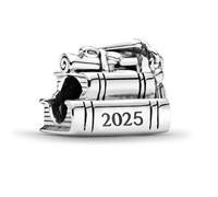 HuooNew 925 Sterling Silver Charms, Graduation Series 2025 Enamel Heart, Cap Star Charm Fit Pandora Bracelets Make DIY Jewellery Gifts for Women