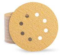 Huopueit Pack of 105 Sandpaper 125 mm 8 Hole Sanding Discs for Round Random Orbital Sanders - 15 x P40 P80 P120 P180 P240 P320 P400