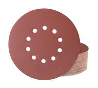 Huopueit Pack of 40 Sandpaper 225 mm Velcro, 10 Holes 225 mm Sanding Discs Grit 180 for Long-Neck Sanders Drywall Sanders Ceiling Sanders and Sanding Giraffe