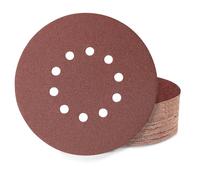 Huopueit Pack of 40 Sandpaper 225 mm Velcro, 10 Holes 225 mm Sanding Discs Grit 80 for Long-Neck Sanders Drywall Sanders Ceiling Sanders and Sanding Giraffe