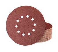 Huopueit Pack of 60 Sandpaper 225 mm Velcro, 10 Hole 225 mm Sanding Discs - 10 x P60/80/120/180/240/400 for Long-Neck Sanders Drywall Sanders