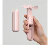 HUORV Mini Handheld Fan Rechargeable Foldable Handheld Fan Portable Small Fan & Power Bank, Personal Fan Cute Cat Pink Fan for Women Girls, Mini Pocket Hand Fan for Makeup Home Travel Outdoor